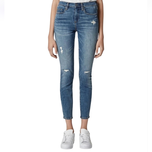 NWT Blank NYC The Bond Mid Rise Destructed Distressed Skinny Jeans 32 - Picture 2 of 4